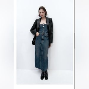 Zara dark blue denim dress